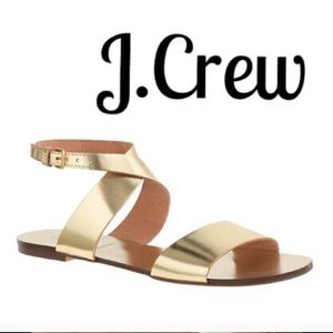 J. Crew gold leather sandals